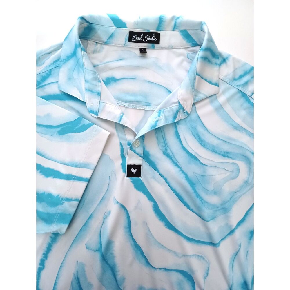 Bad Birdie Polo Mens Large AOP Golf Performance Lightweight